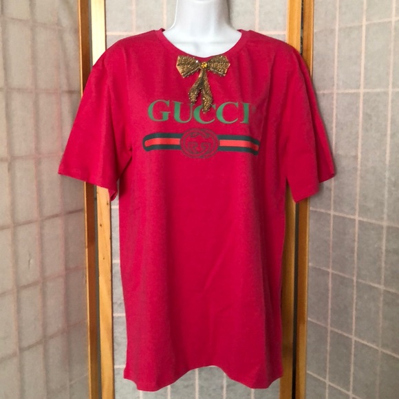 gucci pink tee